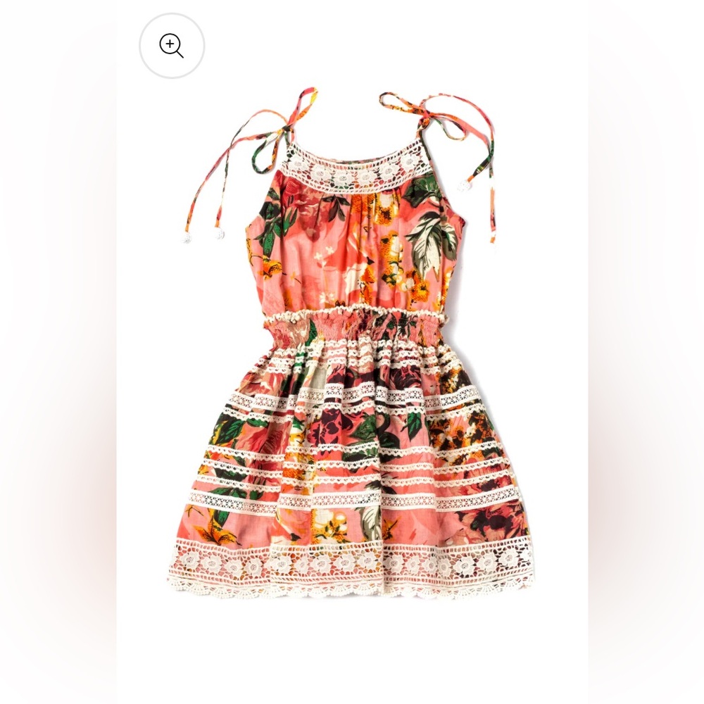 Ujala Girls Alice Peach Floral Dress